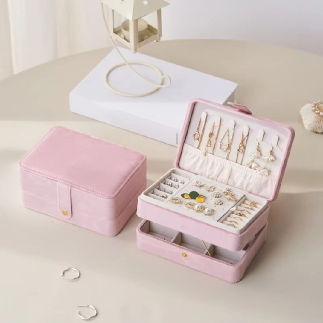 Boîte à Bijoux Blanche En Velours Doux - Style Coquillage Pour Femme (petit Coffret)