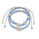 Lot De 2 Bracelets Cheville Boho - Perles Coquillage Naturel, Tissé à La Main, Réglable, Pour Femmes Et Filles - 4