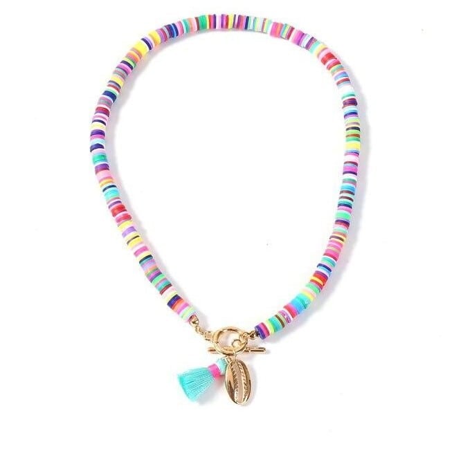 Collier de perles en céramique chinée des années 60 : Bijoux fantaisie vintage - France Collier de perles en céramique chinée des années 60 : Bijoux fantaisie vintage - France