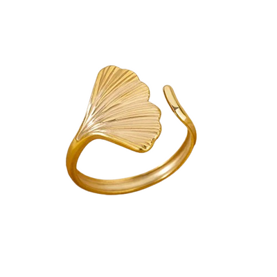 Bague Feuille de Ginkgo dorée