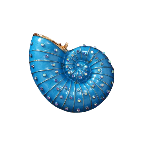 Broche Coquillage Spirale Céleste