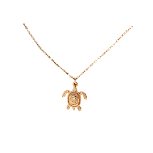 Collier Pendentif Tortue dorée été