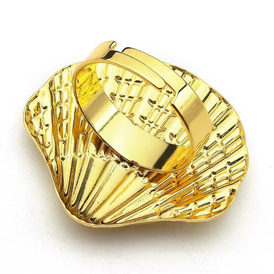 Bague Coquillage Brillante en Acier Inoxydable
