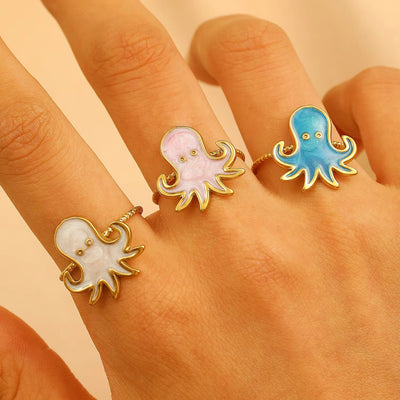 Bague Coquillage Design Poulpe