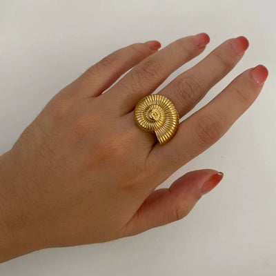 Bague Coquillage Escargot en Acier Inoxydable