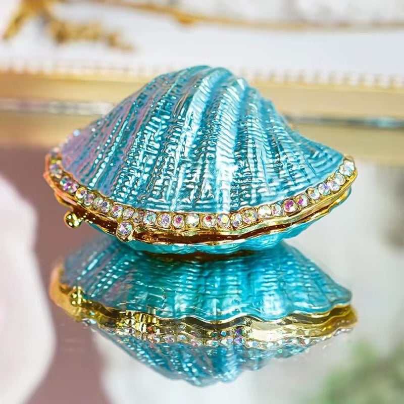 Boîte à Bijoux Vintage En Coquillages - Décor Fait Main, Souvenir Bord De Mer, Occasion