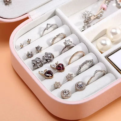Boîte à Bijoux Rose en Cuir