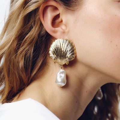 Boucle d’Oreille Coquillage Baroque