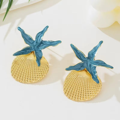 Boucle d’Oreille Coquillage Créative Etoile de Mer