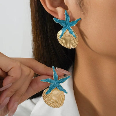 Boucle d’Oreille Coquillage Créative Etoile de Mer