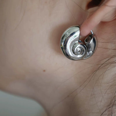 Boucle d’Oreille Coquillage Creuse en Cuivre