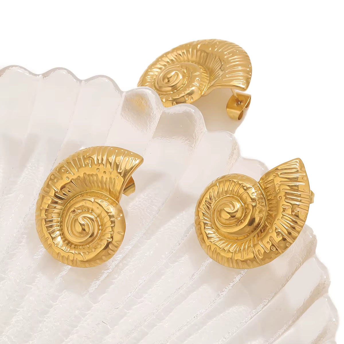 Boucle d’Oreille Coquillage Design Escargot