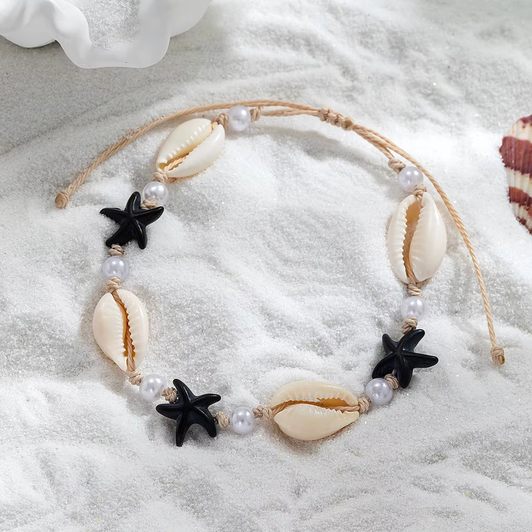 Lot De 3 Bracelets De Cheville Coquillage Réglables - Style Bohème, Plage, été, Corde Chanvre, Ajustable 20-30 Cm