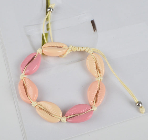 Bracelet Coquillage Rose Cauris