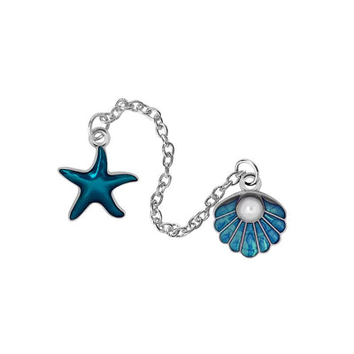 Broche Coquillage avec Chaine sur fond blanc