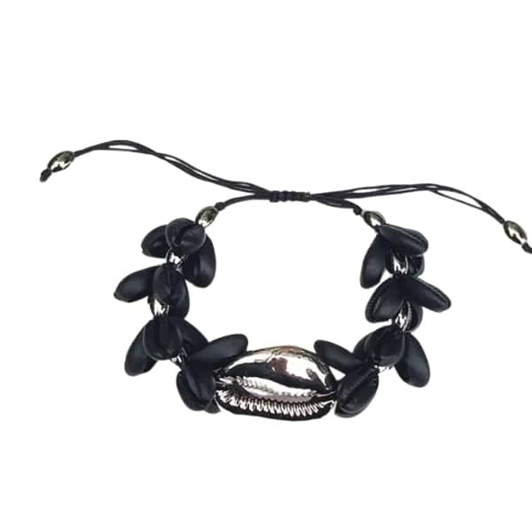 Bracelet Coquillage Noir Femme