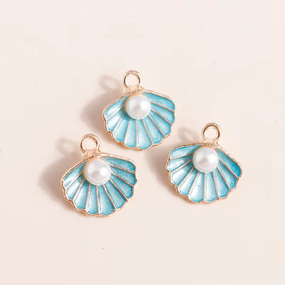 Lot de 10 Perles en Coquillage Colorées