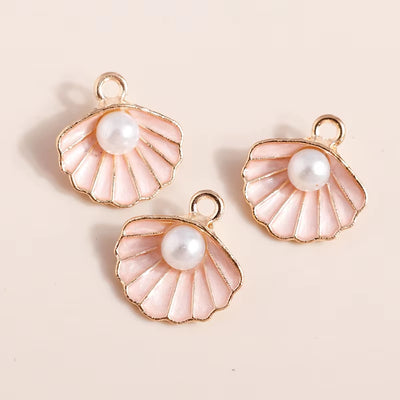 Lot de 10 Perles en Coquillage Roses