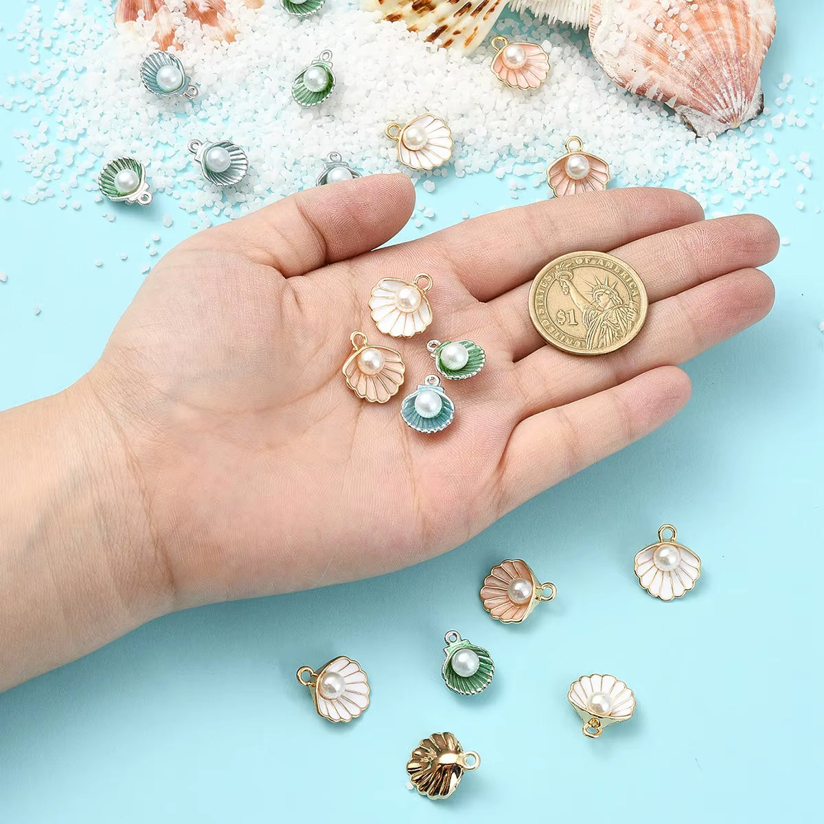 Lot de 20 Perles en Coquillage Modernes