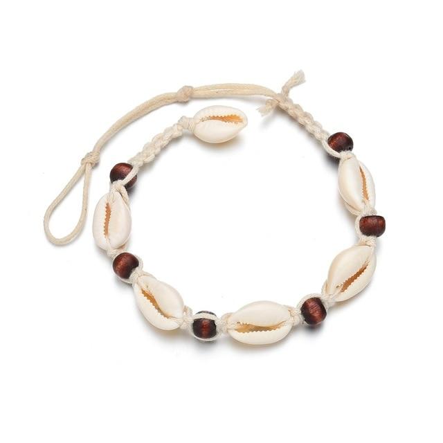 Lot De Bracelets De Cheville En Coquillages Cauris - Cordon Ajustable, Style Ethnique