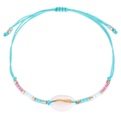 Bracelet Cheville Coquillage Tsunami Turquoise
