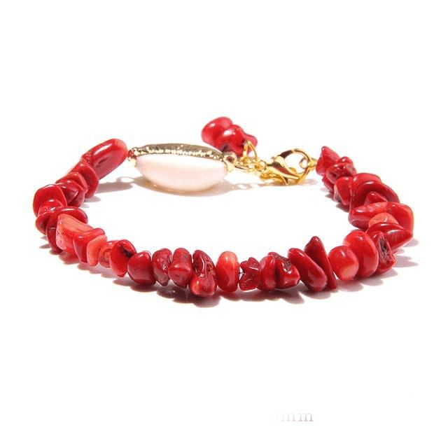 Bracelet Coquillage Corail