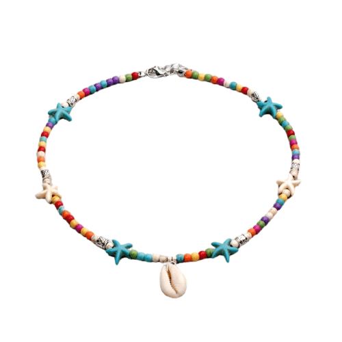 Collier Déclaration En Coquillages Et étoiles De Mer - Style Nautique Plage, Neuf Avec étiquette