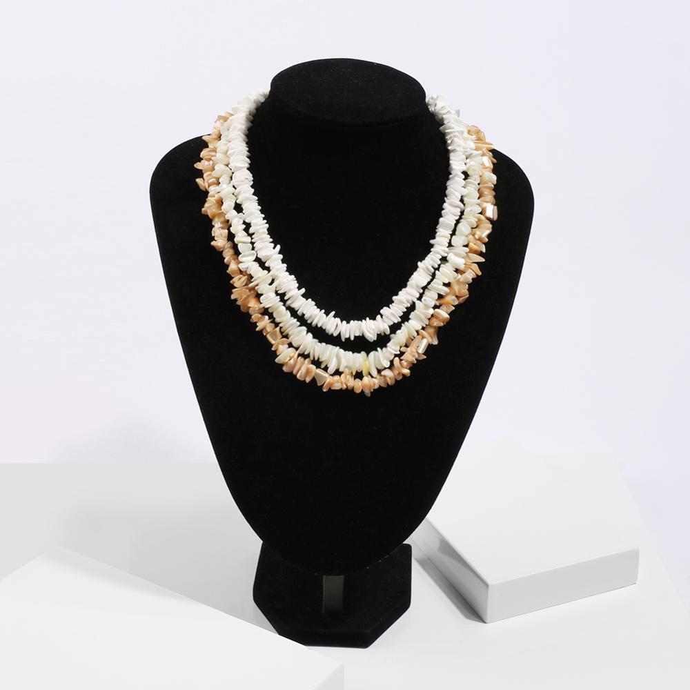 Collier Coquillage Perles Plates Blanches