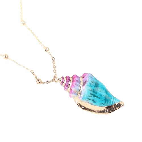 Collier Coquillage Turquoise Pendentif