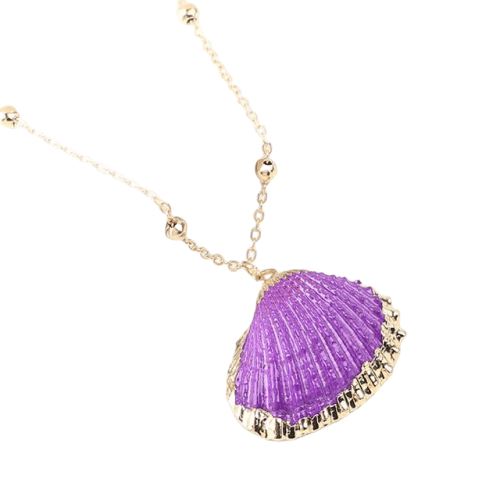 Collier Pendentif Coquillage Violet