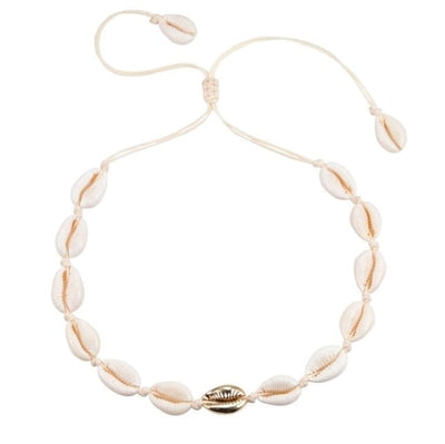 Collier Ras De Cou Coquillage Blanc